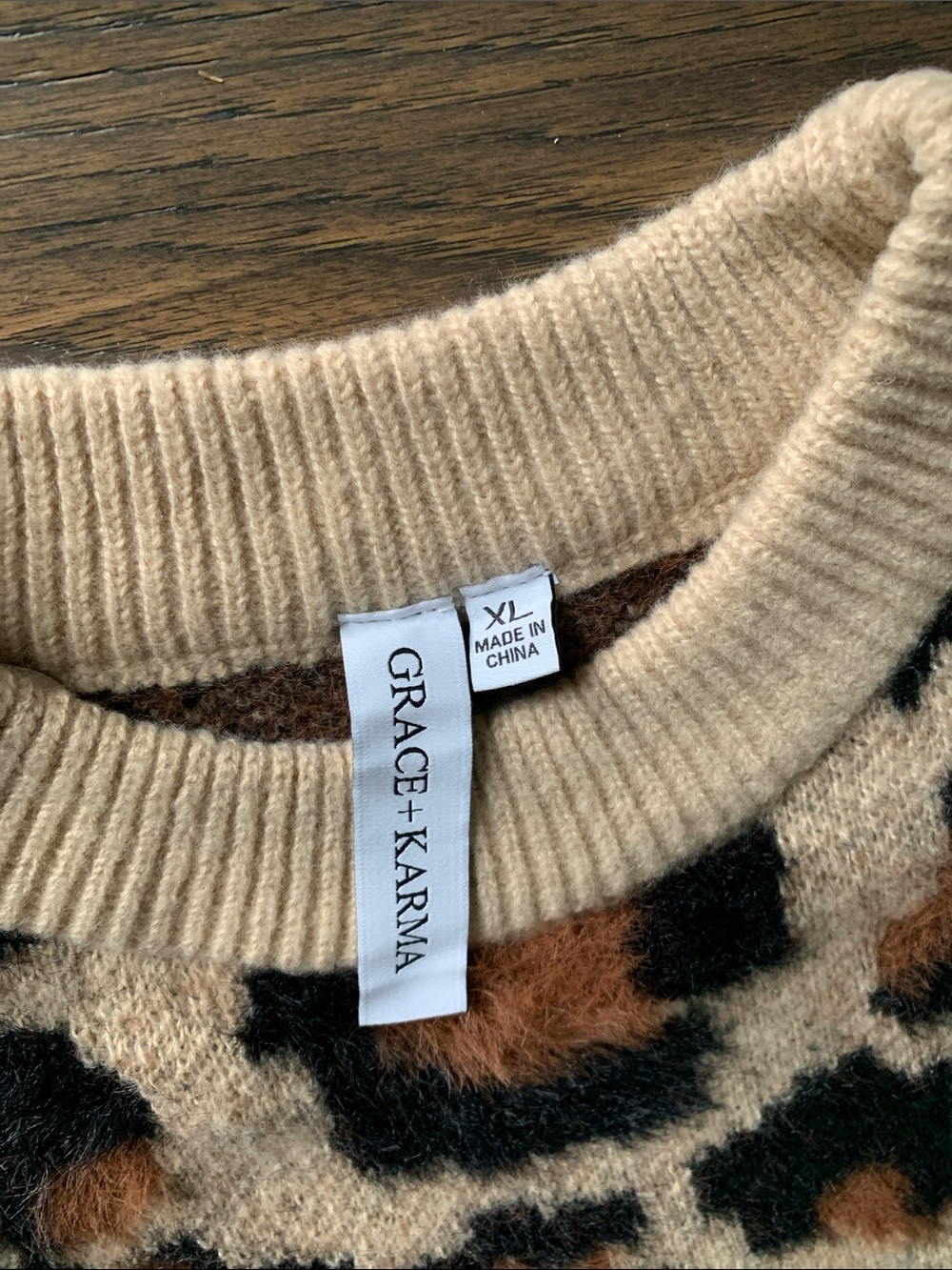 Grace Karma Stylish & Elegant Women’sLeopard-Print Crewneck Sweater. NWT.Size:XL - Picture 3 of 9